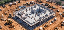 AI-generated illustrative construction aerial imagery