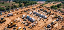 AI-generated illustrative construction aerial imagery