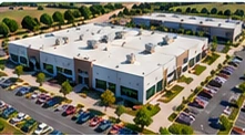 Illustrative aerial view of a commercial property